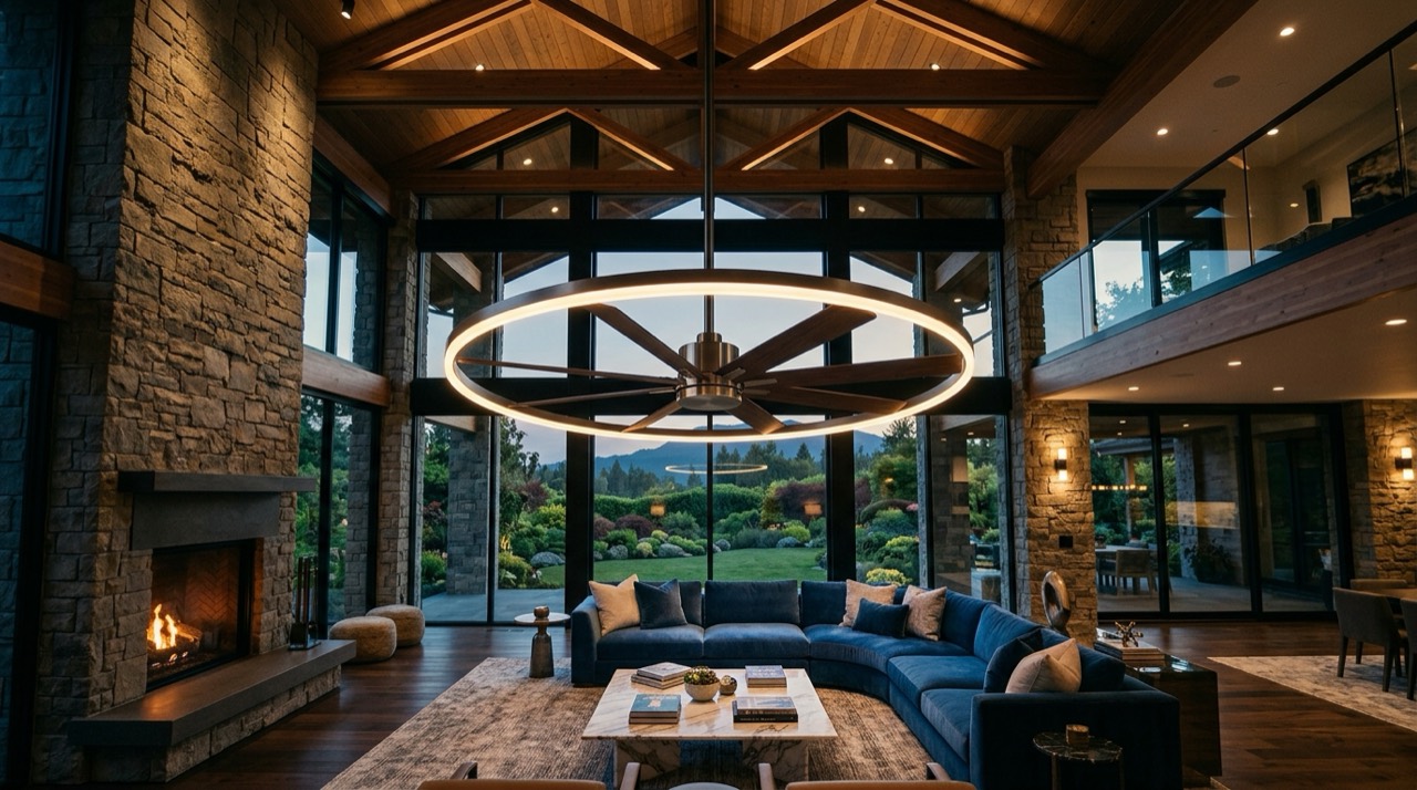 Ceiling fan in living room — Ceiling Fan Brands