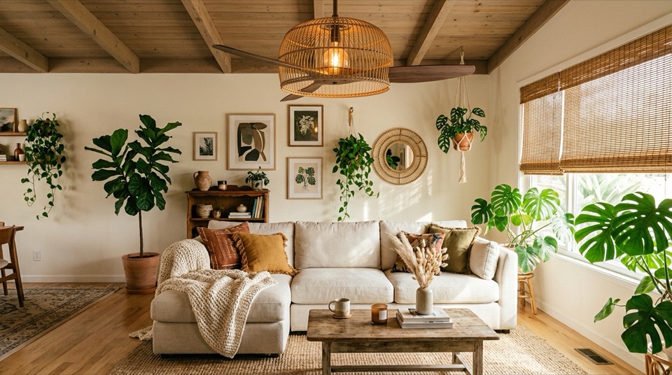 Ceiling Fans by Room: Living room with tropical plants Living room with tropical plants — Ceiling Fans by Room