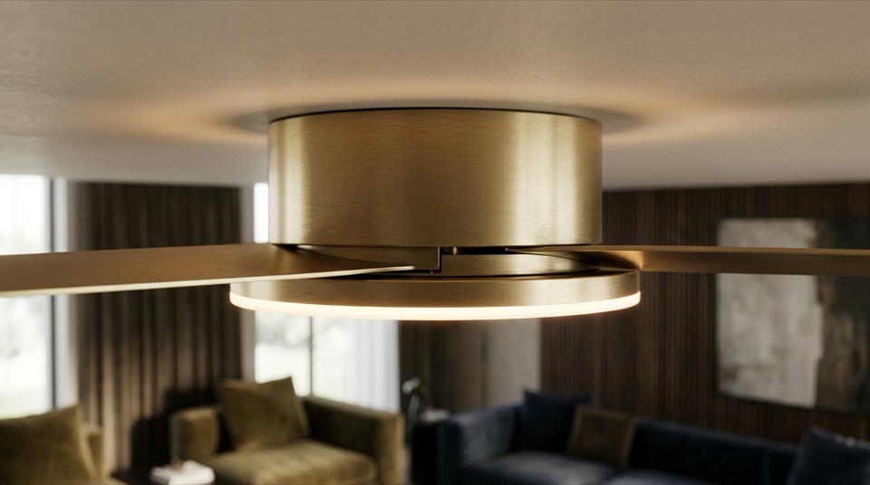 Brass flush mount fan lighting — Low-Profile & Flush-Mount Ceiling Fans