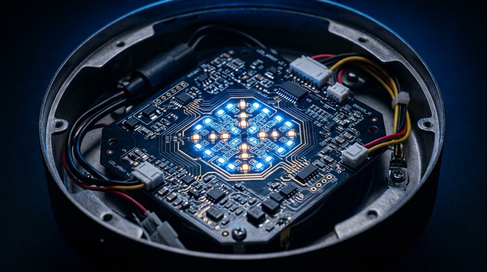 LED circuit pattern in fixture — Ceiling Fan Parts & Accessories
