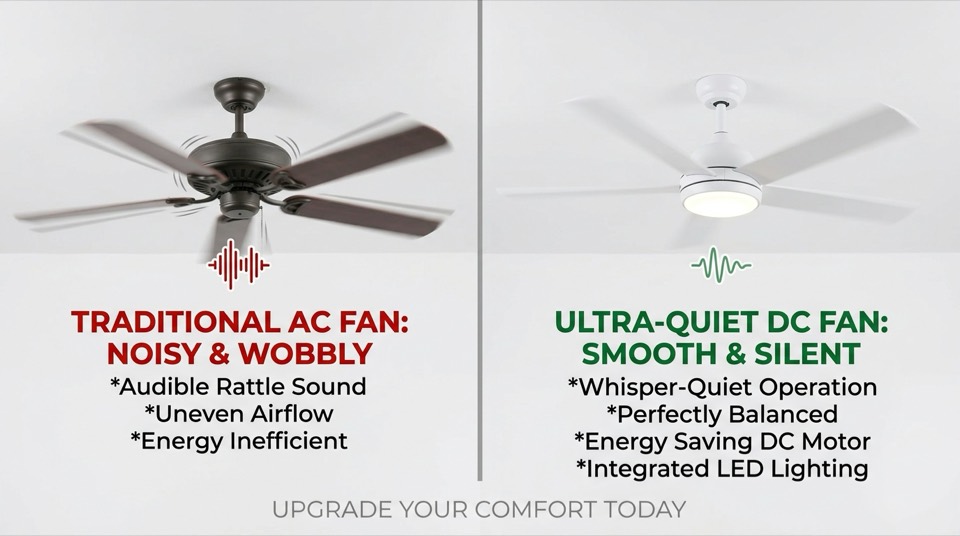 Comparing noisy and quiet fans — Ceiling Fan Troubleshooting