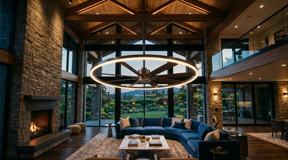 Ceiling fan in living room — Ceiling Fans with Lights