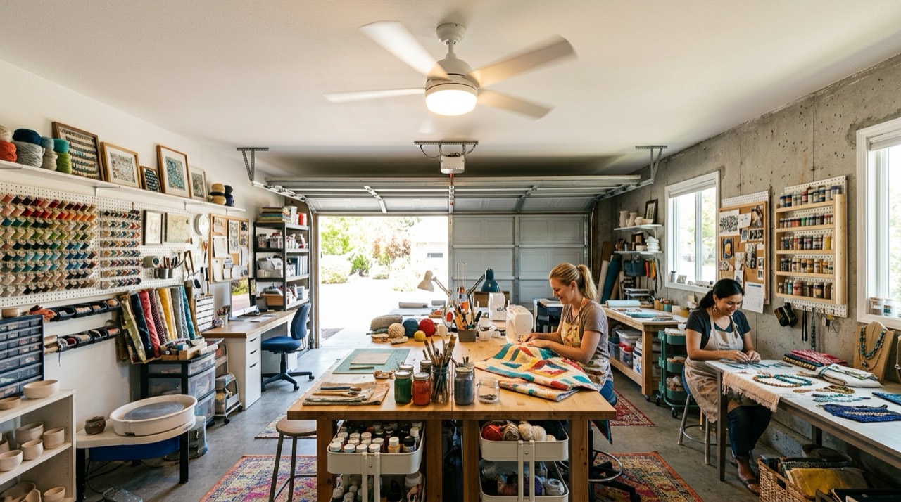 Home garage craft studio workshop — Exhaust Fan Sizing & Installation