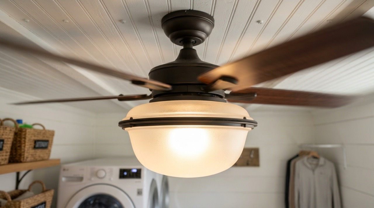 Ceiling fan glowing on ceiling — Bathroom Fans with Light & Heater