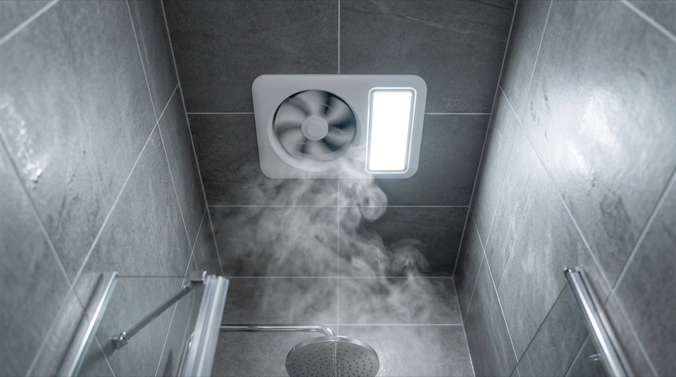 Bathroom ceiling fan turning on — Exhaust & Ventilation Fans