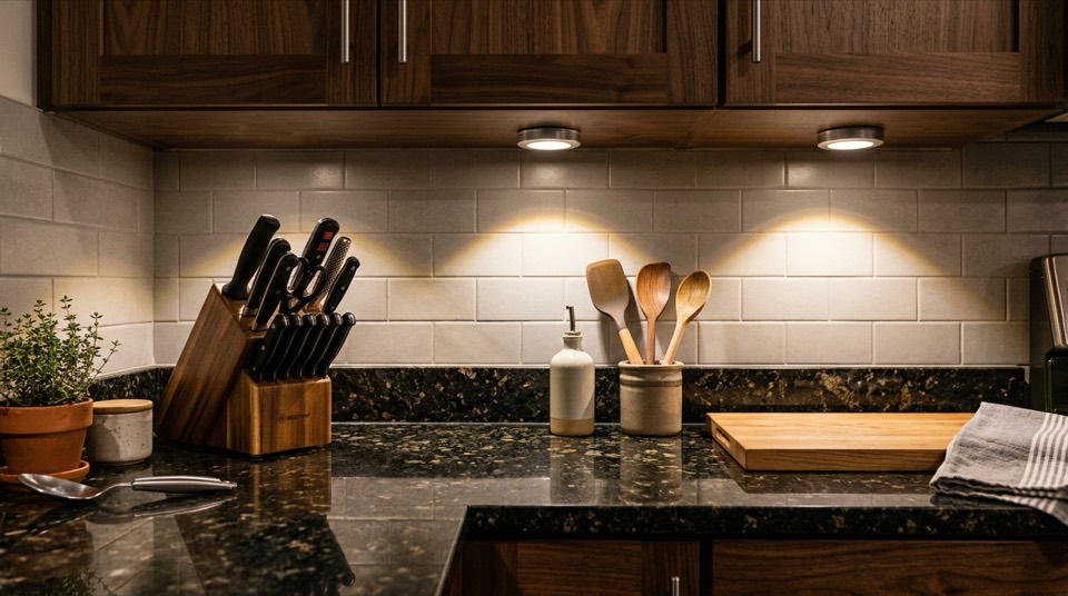 LED lights illuminating kitchen … — Lighting by Room