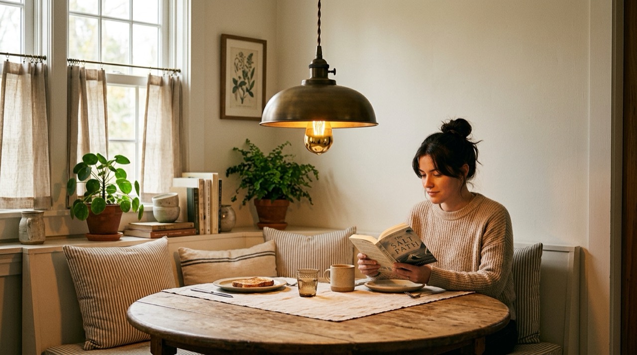 Edison bulb lighting dining nook — Lighting by Room