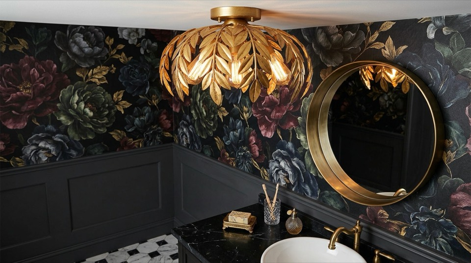 Gold semi flush mount fixture — Flush & Semi-Flush Ceiling Lights