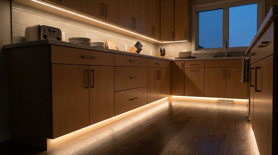 LED light strip casting glow — LED Strip Lighting
