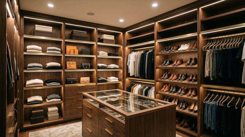 LED strip lights lining closet — LED Strip Lighting