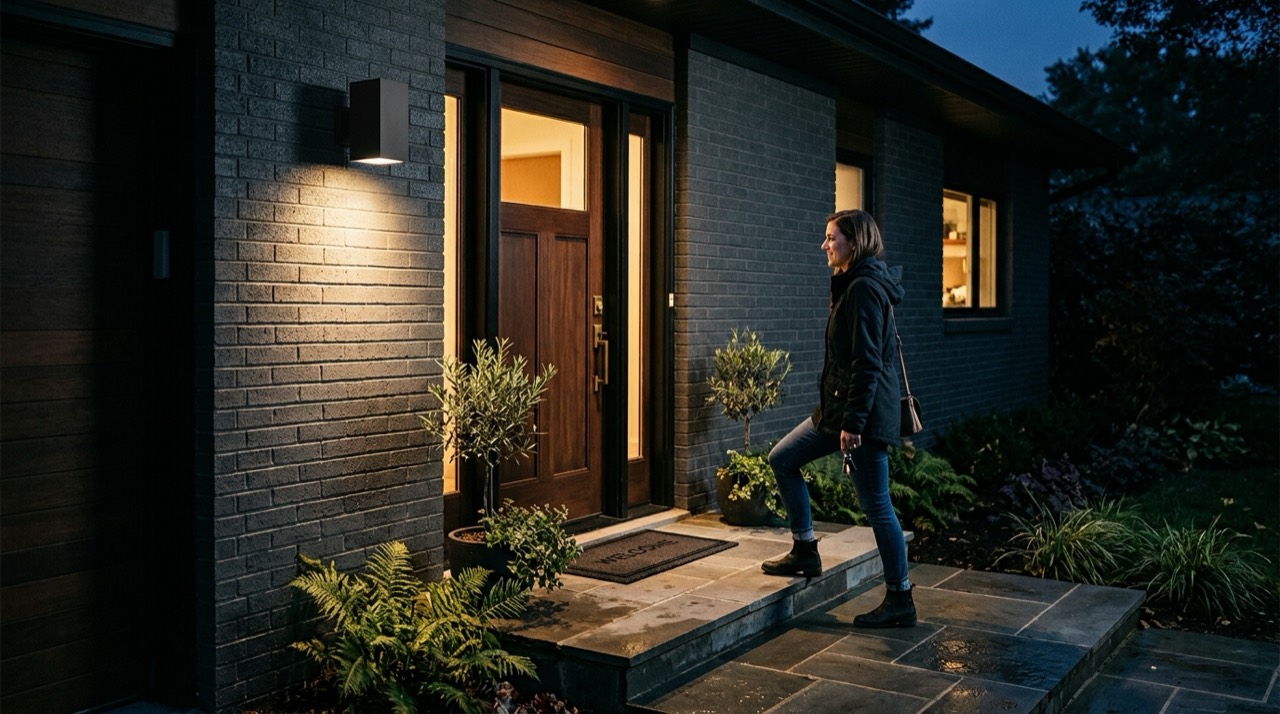 Outdoor & Landscape Lighting: Outdoor wall sconce casting light Outdoor wall sconce casting light — Outdoor & Landscape Lighting