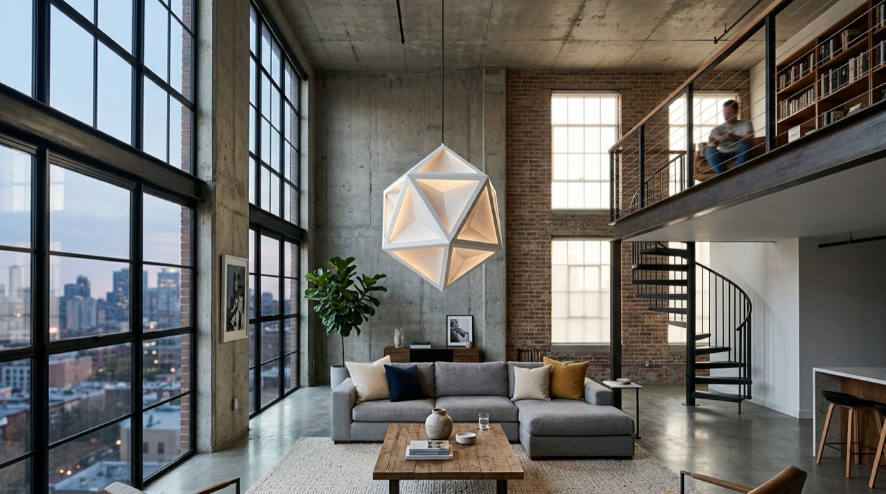White steel pendant light hanging — Pendant Lights