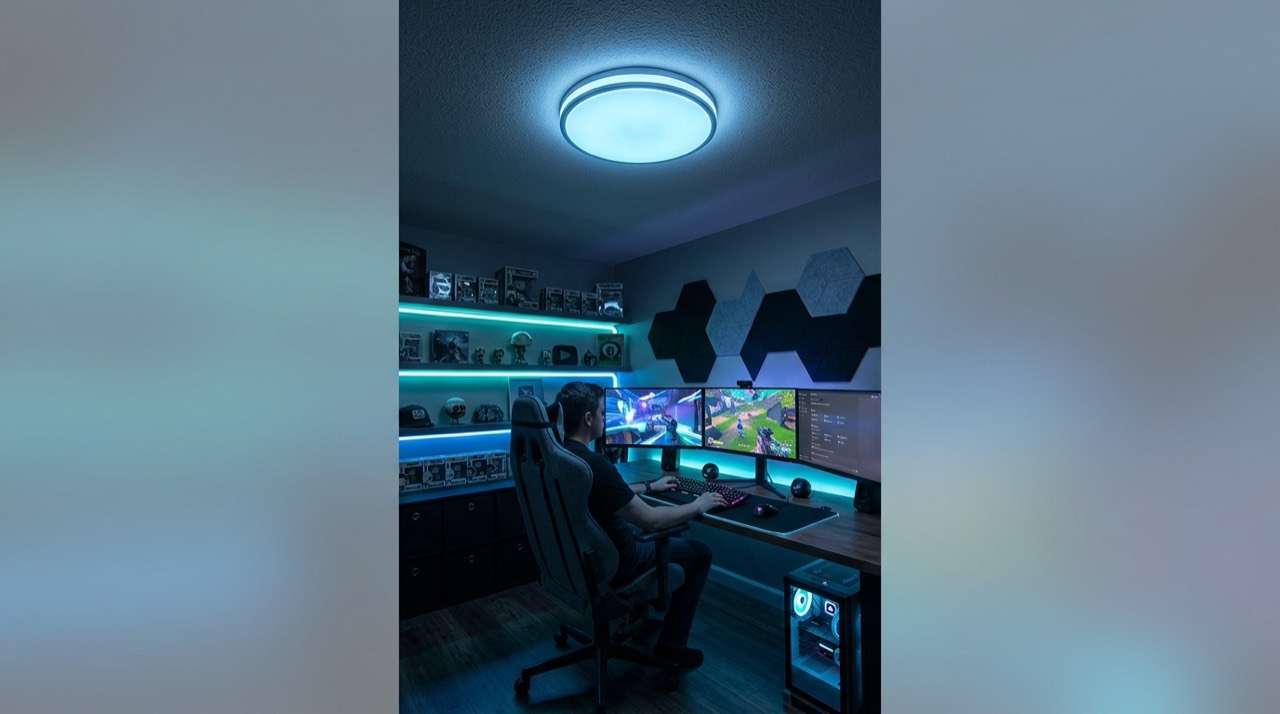 Recessed Lighting & Downlights: Smart LED ceiling light glowing Smart LED ceiling light glowing — Recessed Lighting & Downlights