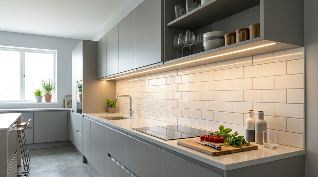 LED profile under kitchen cabinet — Under-Cabinet Lighting