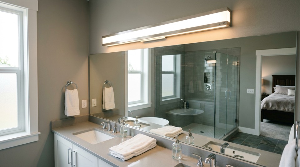 Vanity & Bathroom Lighting: Bathroom vanity light with night… Bathroom vanity light with night… — Vanity & Bathroom Lighting