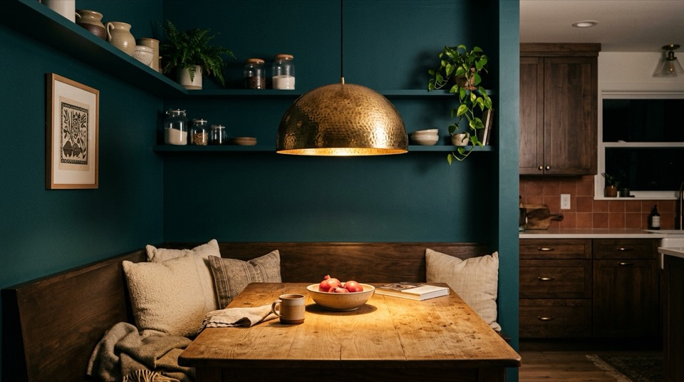 Pendant light over kitchen nook — Lighting