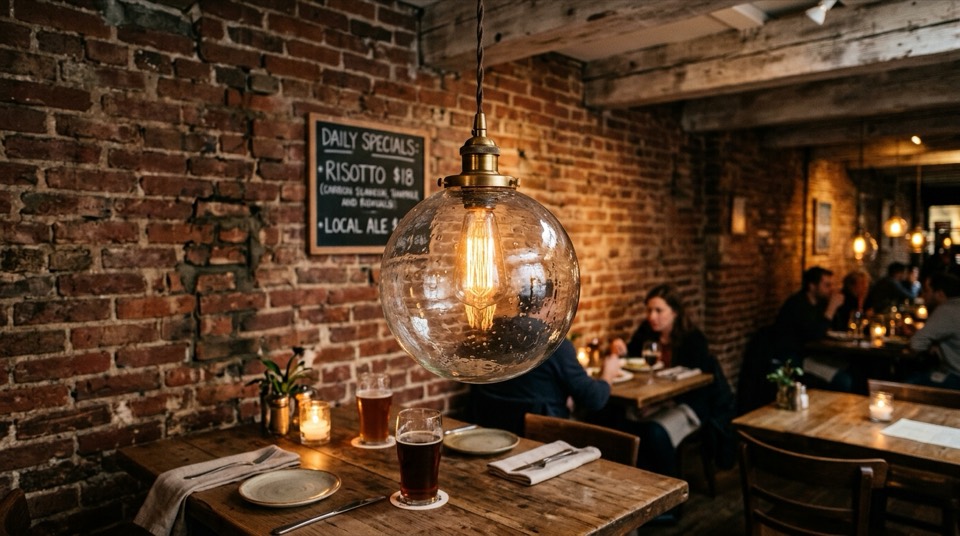 Glass globe pendant light hanging — Lighting